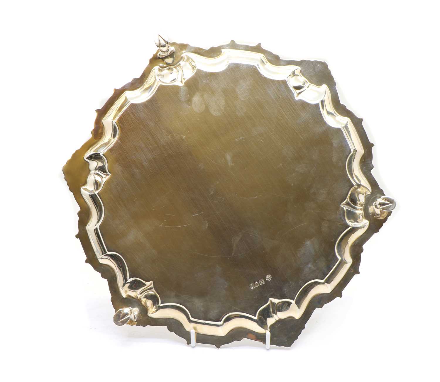 A silver salver, - Image 3 of 3