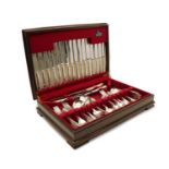 An Allander canteen of silver plated Dubarry pattern cutlery,