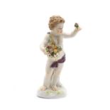 A small 19th century Meissen cherub,