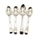 A set of three George III Old English pattern silver tablespoons,
