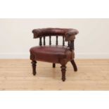 A Victorian horseshoe backed chair,