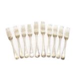 A group of six Victorian Old English pattern silver forks,