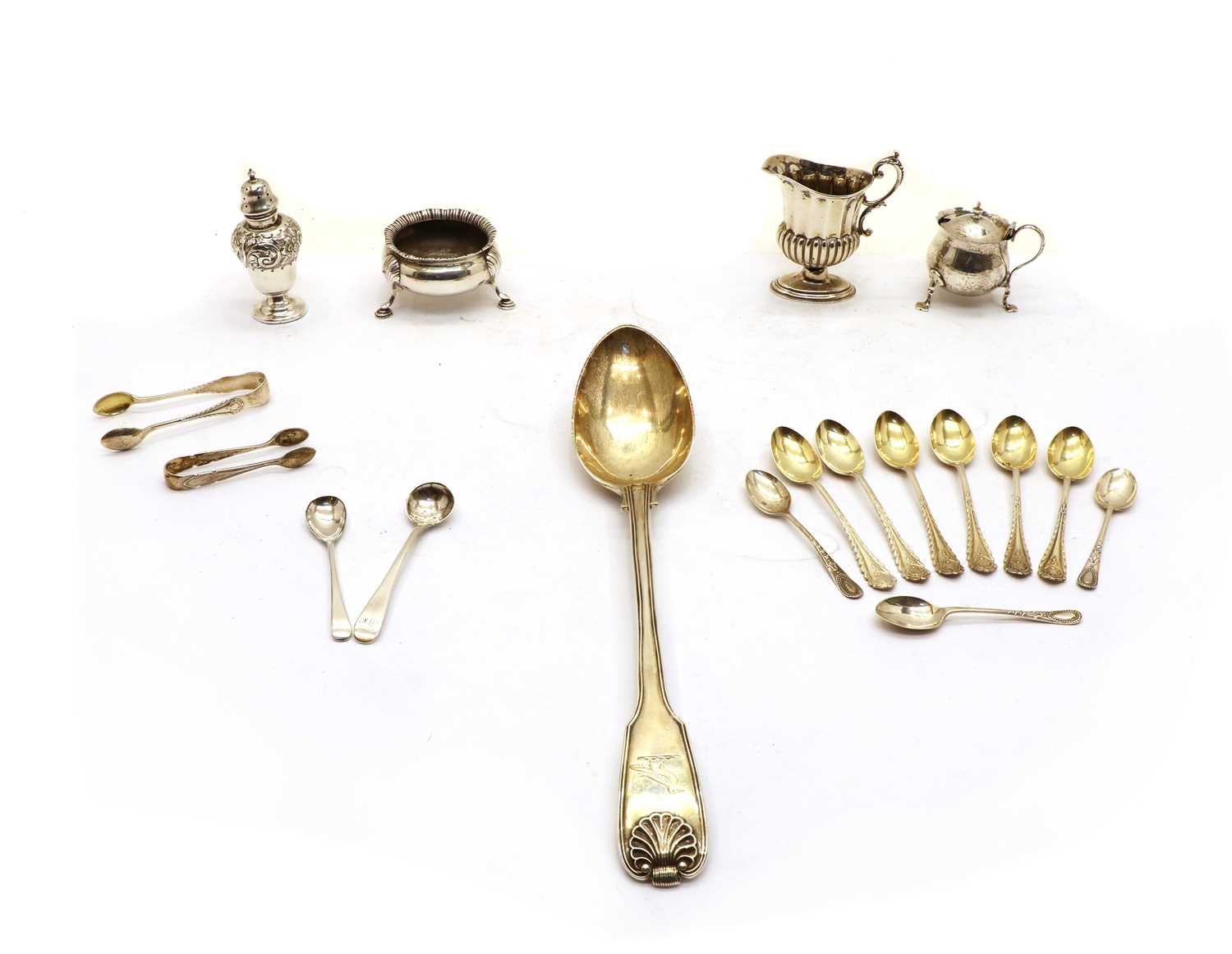 An assorted collection of silver,