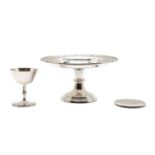 A silver plated tazza,