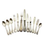 A Christofle 'Rubans' silver plated canteen for twelve settings,