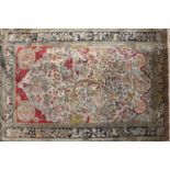 A Qum silk hunting rug,