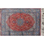 An Isfahan part silk rug,