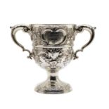 A George III Irish silver twin handled cup,