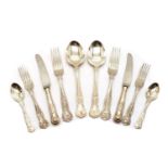 A collection of silver-plated Kings pattern flatware,