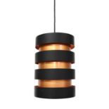 A metal and painted pendant light,