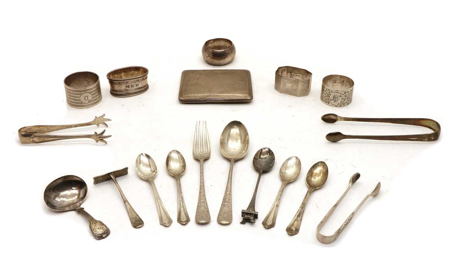 A quantity of silver items,