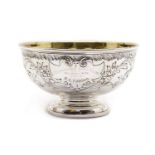 A late Victorian silver pedestal bowl,