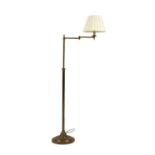 A Besselink and Jones brass telescopic standard lamp,