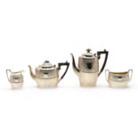 A Victorian four-piece silver tea service,