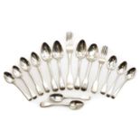 A collection of Georgian silver flatware,
