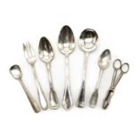 A collection of continental silver flatware,