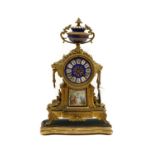 A 19th century French gilt cased mantle clock,
