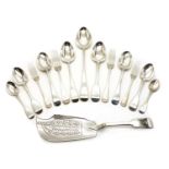 A pair of George III silver soup spoons,