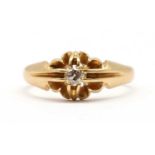 An 18ct gold single stone diamond ring,