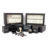 Four ten-piece collector's watch boxes,