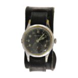 A gentlemen's Jaeger-LeCoultre military Australian Army issue mechanical strap watch, c.1940,