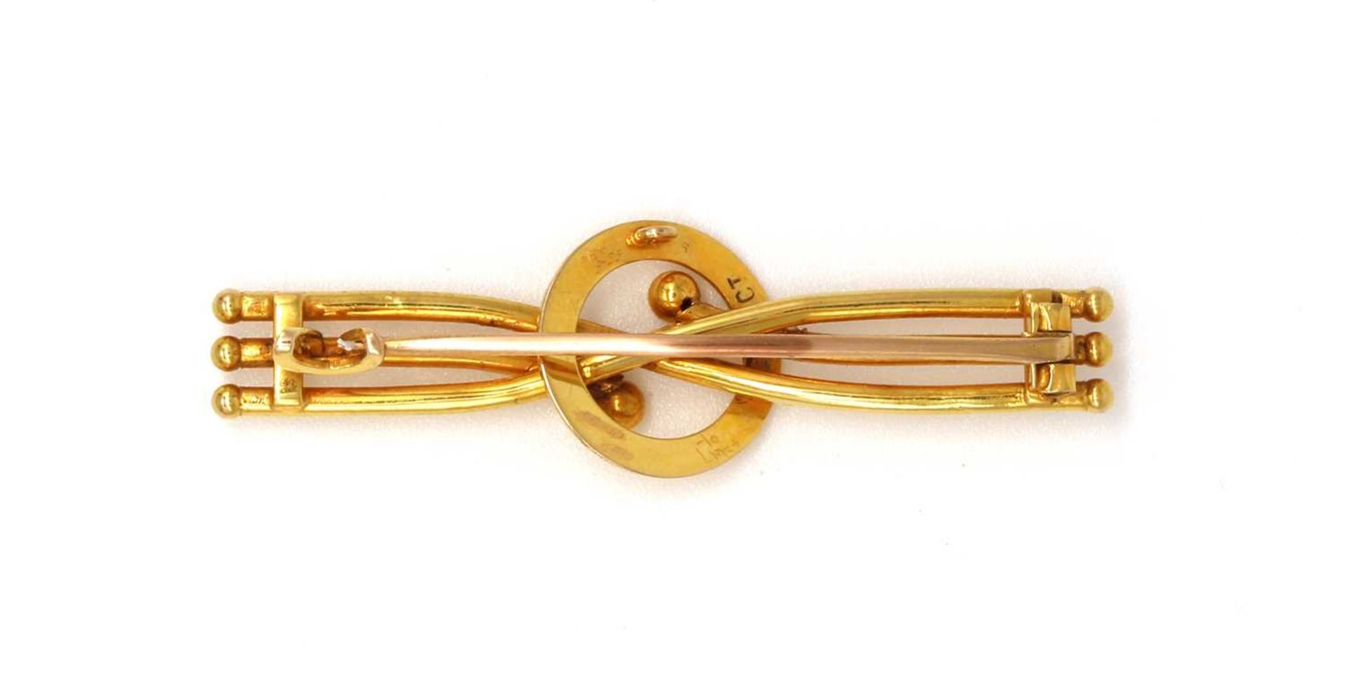 A gold bar brooch, - Image 2 of 2