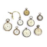 A collection of pocket watches,