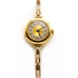 A ladies’ 9ct gold Thomas Russell & Sons mechanical bracelet watch,