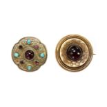 A Victorian gold garnet brooch,