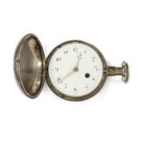 A George III sterling silver verge fusee full hunter pocket watch,