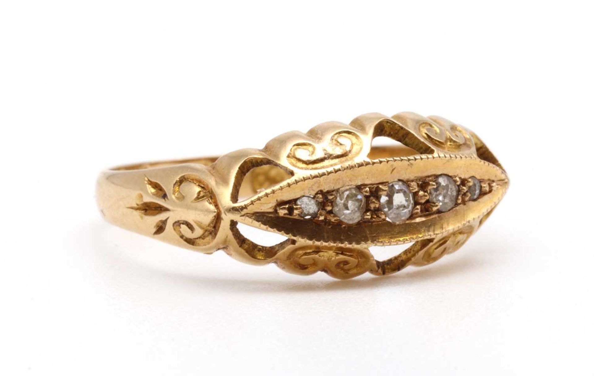 An 18ct gold five stone diamond ring, - Image 2 of 3