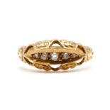 An 18ct gold five stone diamond ring,