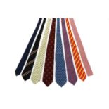 A collection of eight ties,