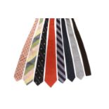 A collection of eight ties,