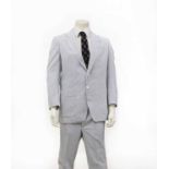 A Simpsons blue & white single-breasted pinstripe suit,