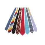 A collection of eight ties,