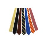 A collection of seven ties,