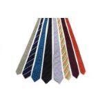 A collection of eight ties,