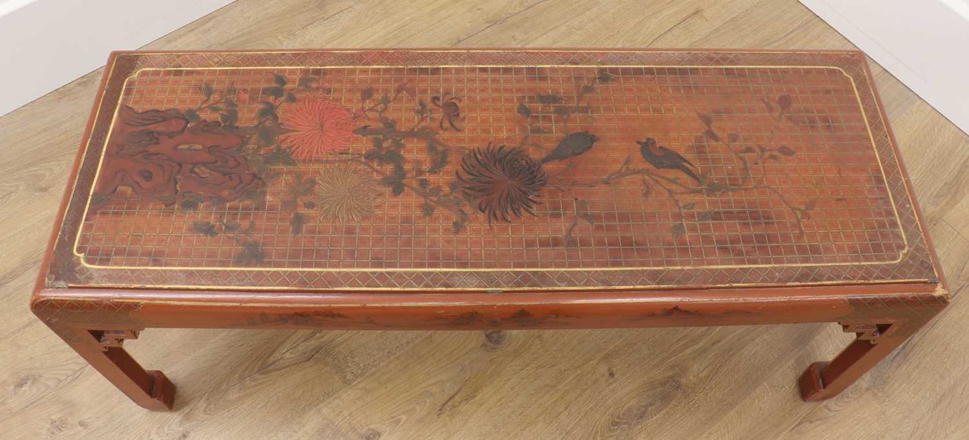 An 18th-century-style red lacquer low coffee table, - Image 2 of 4