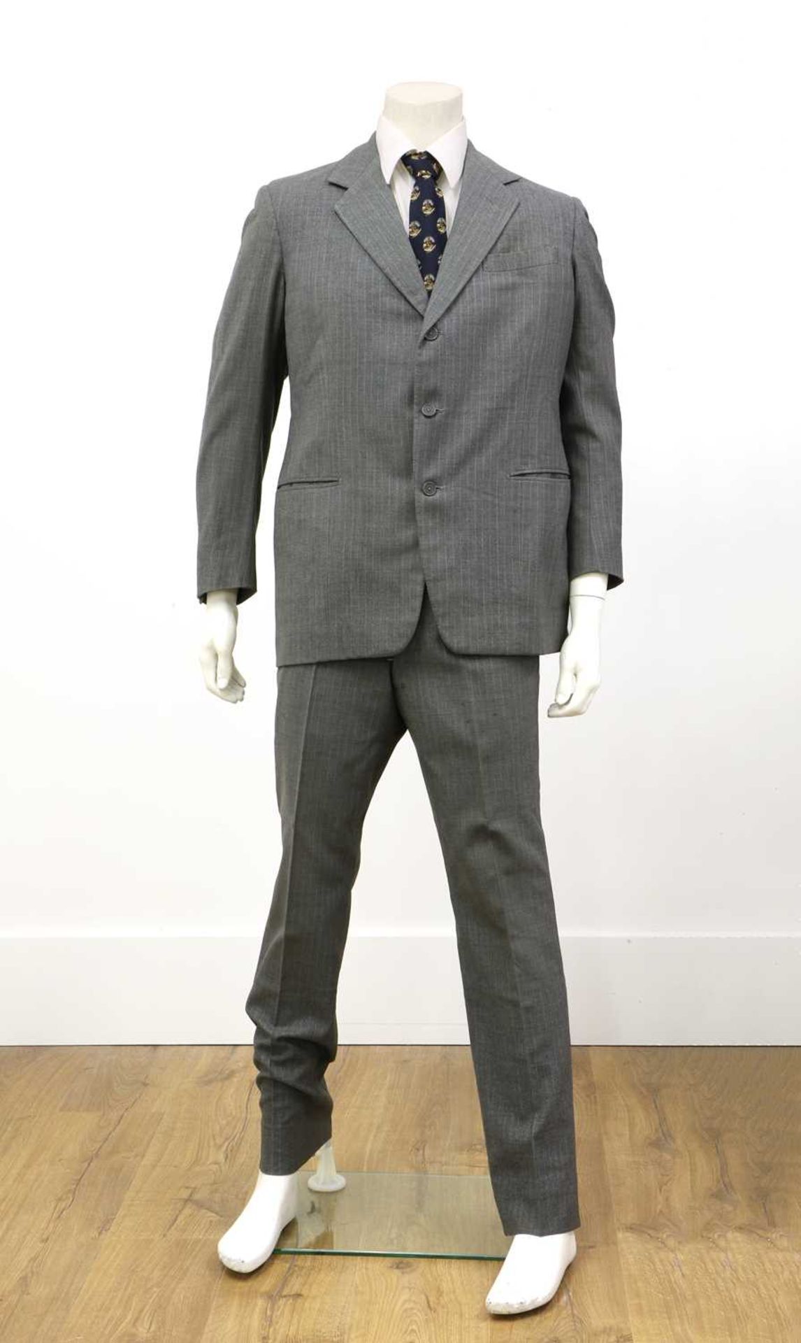 A Stovel & Mason dark grey double-breasted pinstripe suit, - Bild 2 aus 14