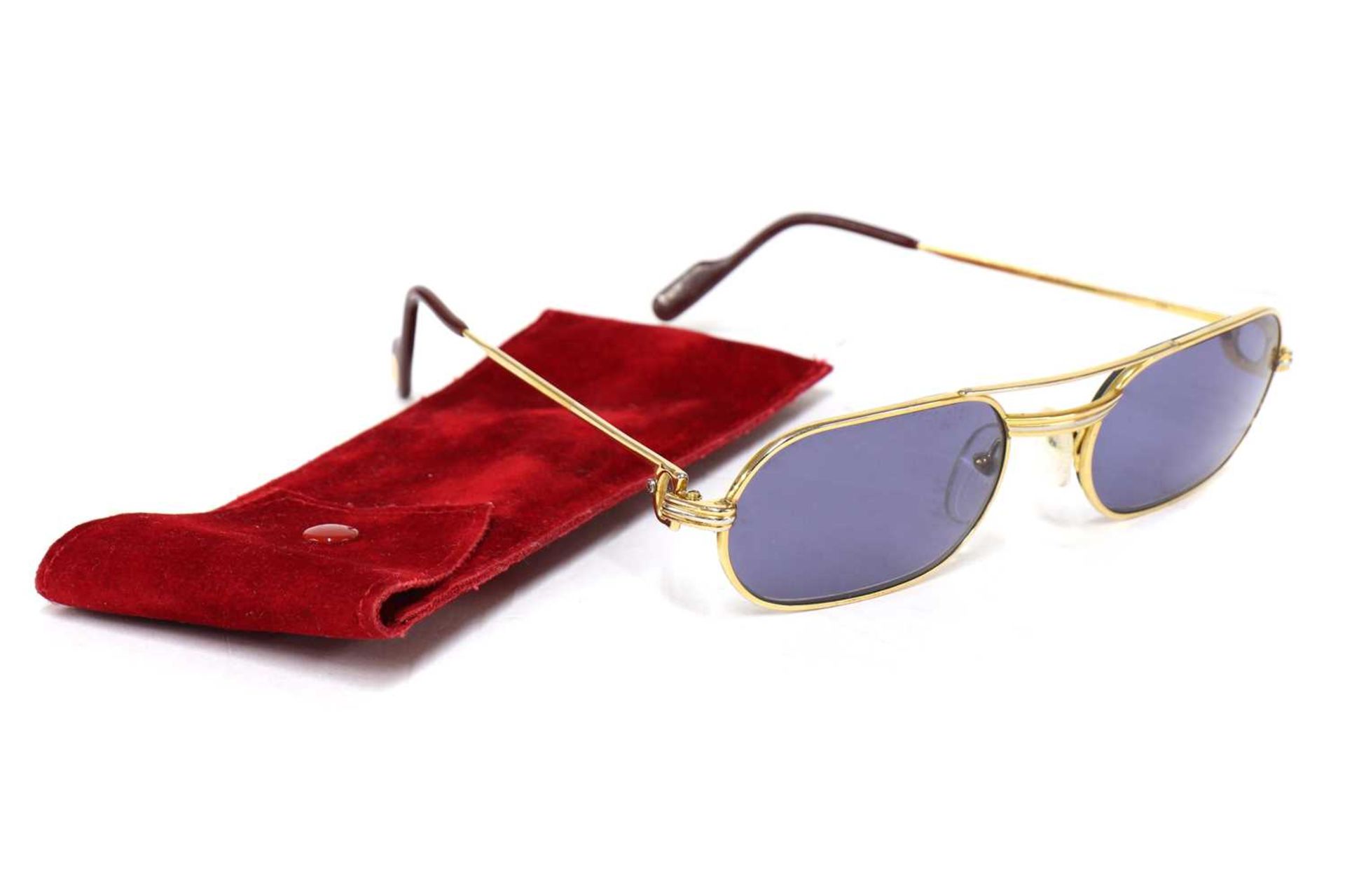 A pair of gold-plated Must be Cartier ‘Louis Cartier’ prescription sunglasses, - Bild 3 aus 5