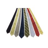 A collection of eight ties,