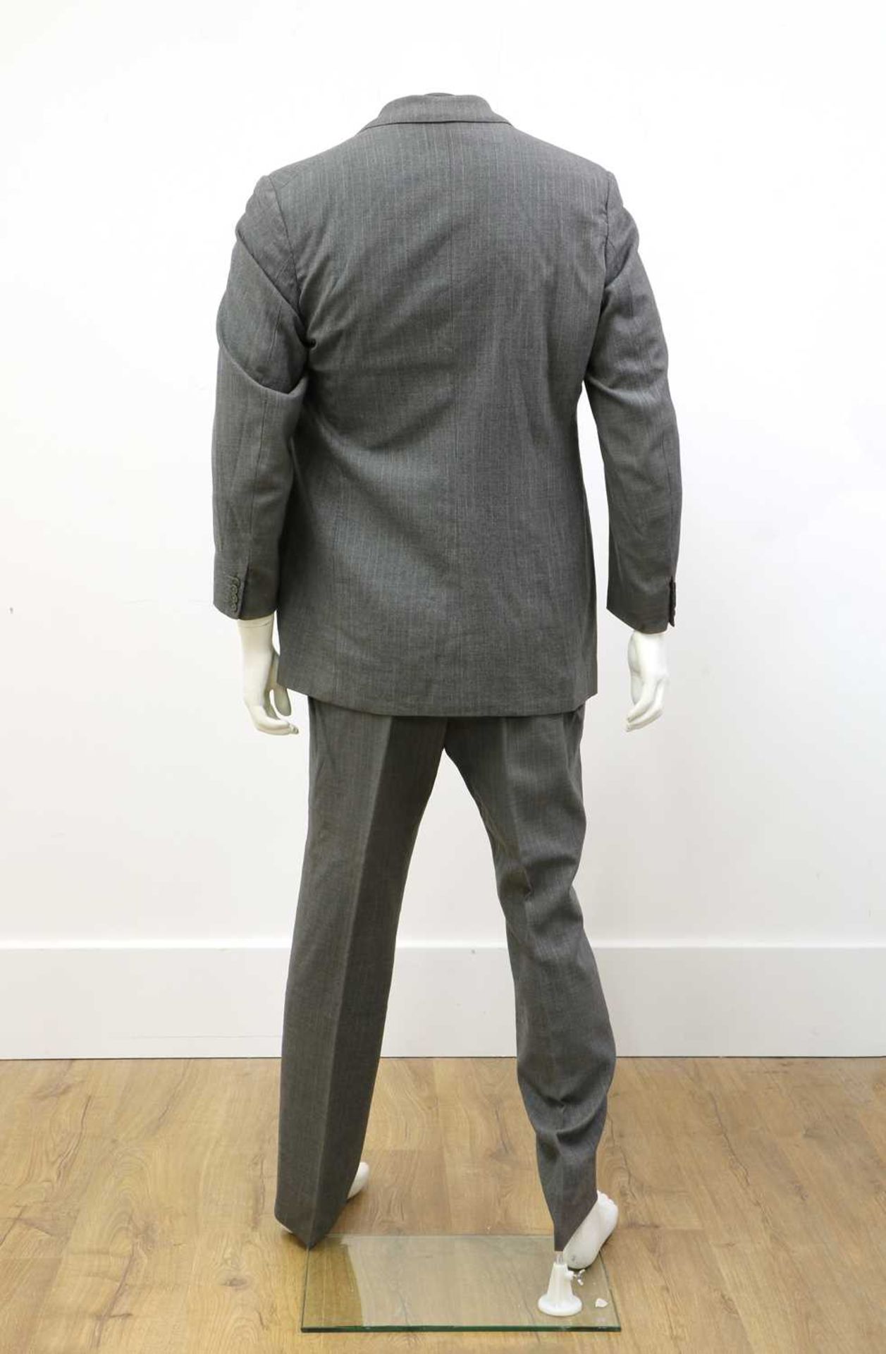 A Stovel & Mason dark grey double-breasted pinstripe suit, - Bild 3 aus 14