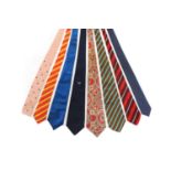 A collection of eight ties,