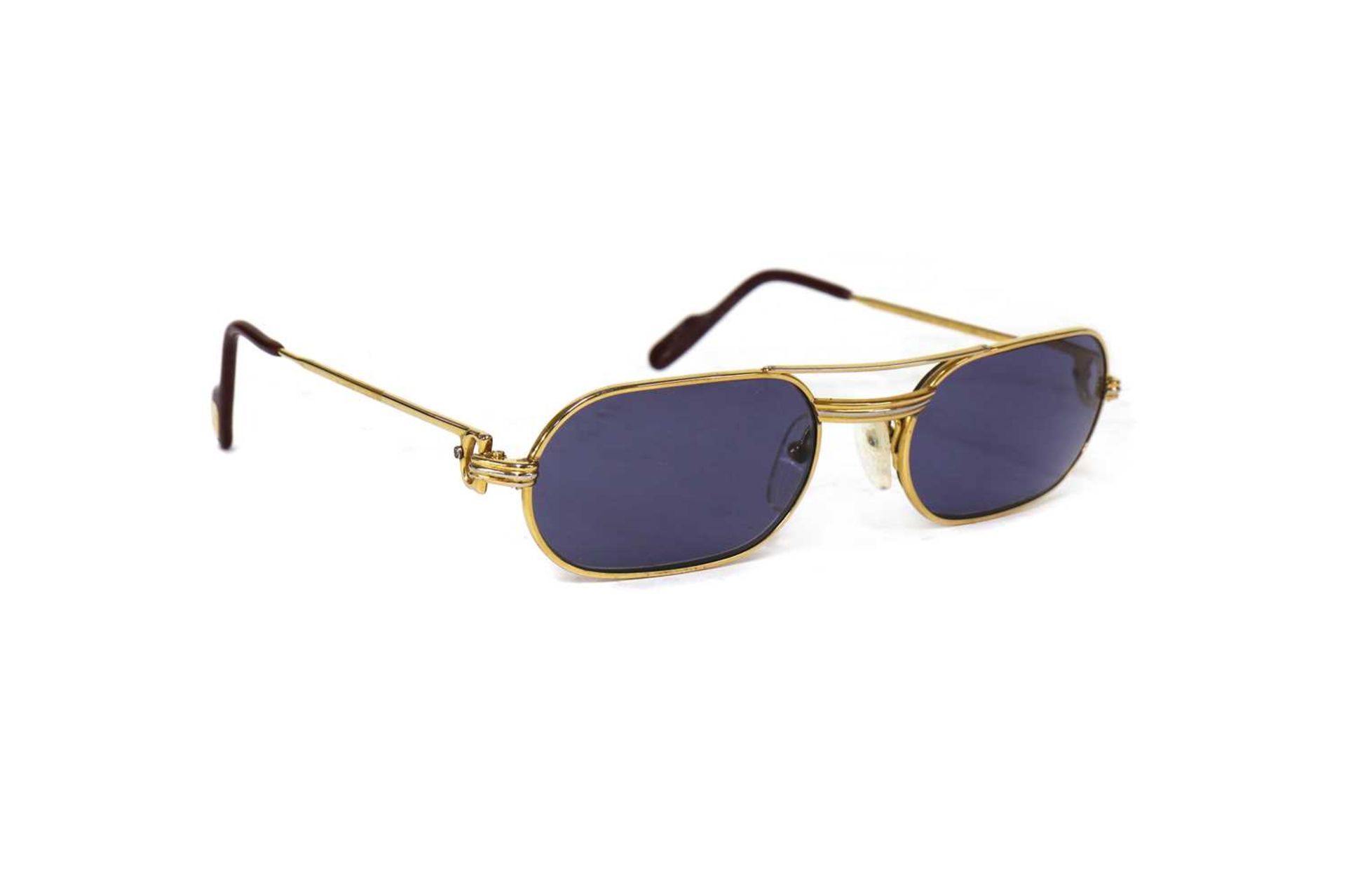 A pair of gold-plated Must be Cartier ‘Louis Cartier’ prescription sunglasses,