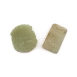 Two Chinese jade plaques,