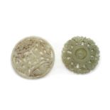 Two Chinese jade pendants,
