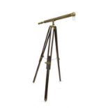 A brass telescope on stand,