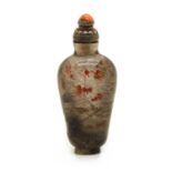 A Chinese inside-painted rutilated quartz snuff bottle,