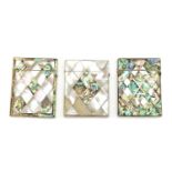 A Victorian mother of pearl and abalone card case,